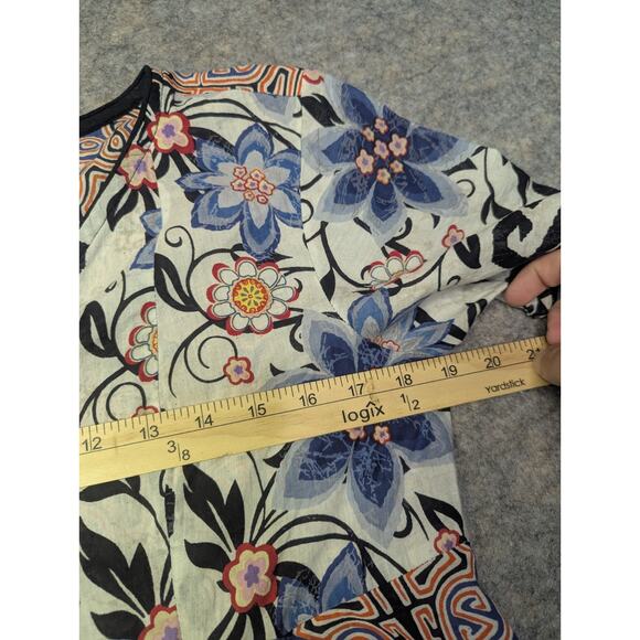 Orientique Naturally Australian Dress Sz Small Geometric Pattern Tassel Mini - Picture 5 of 7